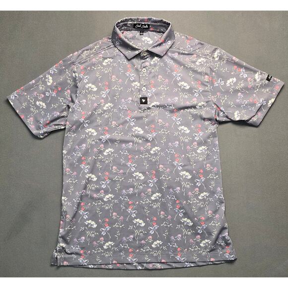 Bad Birdie Lush Core Performance Polo Mens Small 4 Way Stretch UPF 50 Anti Odor - Picture 5 of 10